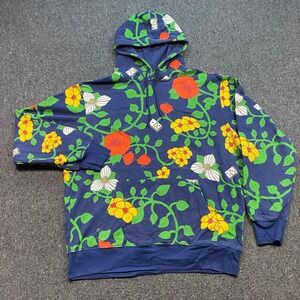 Roberto Lugo Walmart Hoodie Sz L Mens Blue Floral Domino Streetwear Art‎ Skater